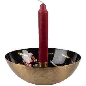 Clayre & Eef 65881 Подсвечник Золото Черный Ø 17x6 см Железо Стиль Барокко