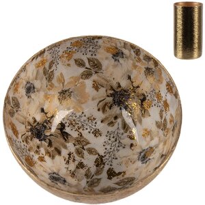 Clayre & Eef 65884 Kerzenständer Gold Weiß Ø 8 cm Höhe 4 cm