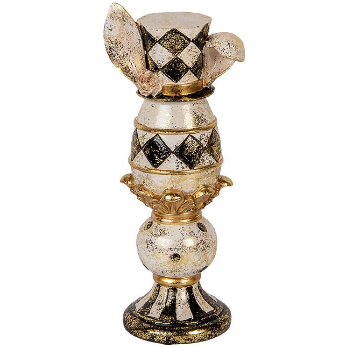 Clayre & Eef Декоративный кролик полирезин бежевый черное золото 12x10x28 см