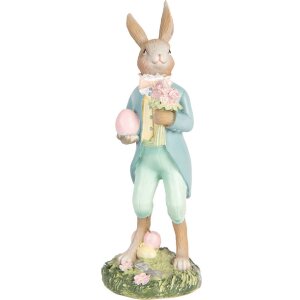 Clayre & Eef Deko-Kaninchen Polyresin Pastell...