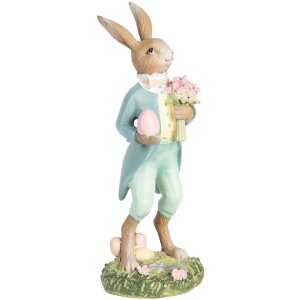 Clayre & Eef Deko-Kaninchen Polyresin Pastell...