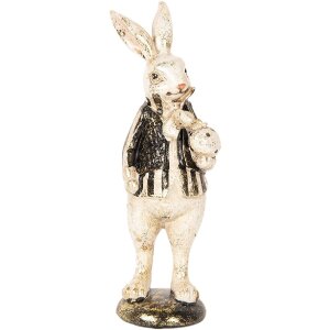 Clayre & Eef Deko-Kaninchen Polyresin Beige Schwarz...