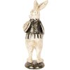 Clayre & Eef Deko-Kaninchen Polyresin Beige Schwarz 8x9x25 cm