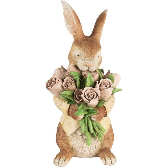 Clayre & Eef Украшение Кролик Полирезин Коричневый Бежевый 19x23x39 см Загородный дом