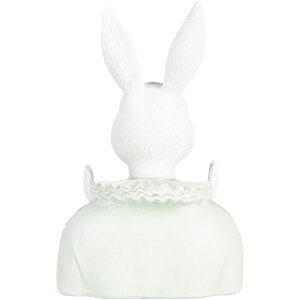 Clayre & Eef Декоративный кролик бело-зеленый 11x10x16 см полирезин стиль кантри