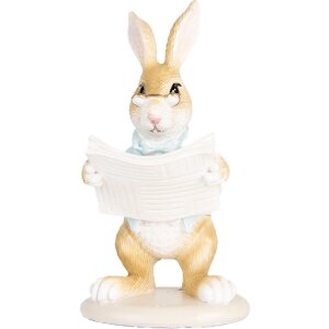 Clayre & Eef Deko-Kaninchen Osterfigur Beige Blau...