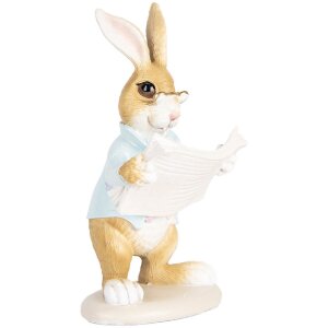 Clayre & Eef Deko-Kaninchen Osterfigur Beige Blau...