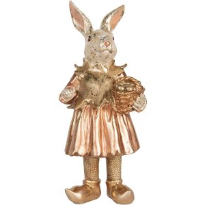 Clayre & Eef Deko-Kaninchen Beige Rosa 14x13x35 cm...