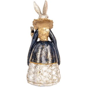 Clayre & Eef Декоративный кролик бежево-золотой 11x10x24 см Полирезиновая фигурка животного