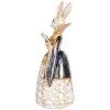 Clayre & Eef Декоративный кролик бежево-золотой 11x10x24 см Полирезиновая фигурка животного