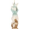 Clayre & Eef 6PR5711 Dekoration hängender Kaninchen-Anhänger 4x4x10 cm