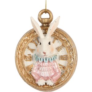 Clayre & Eef Anhänger Kaninchen Weiß Gold...