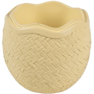 Clayre & Eef 6PR5129 Миска с крышкой Пасхальный кролик на пасхальном яйце желтая 11x10x20 см