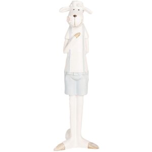 Clayre & Eef Deko Schaf Weiß Blau 6x4x17 cm...