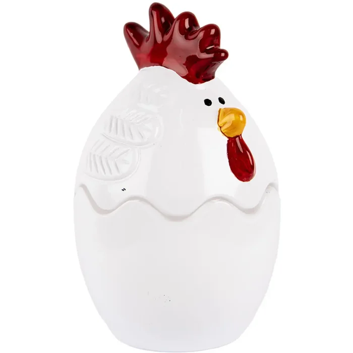 Clayre & Eef 6GL4993 Банка для хранения с крышкой белая в стиле кантри Ø 6 x 9 см