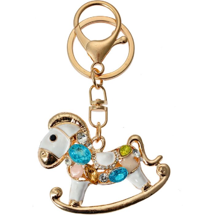Juleeze JZKC0197 Брелок золотой белый с драгоценными камнями 6x2x4 см