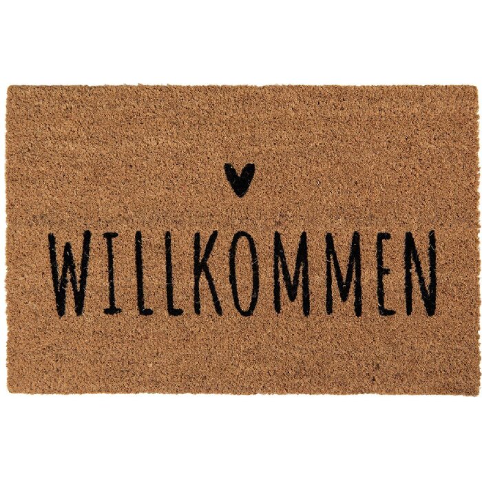 Clayre & Eef MC256 Придверный коврик Кокосовое волокно Welcome 60x40 см Коричневый Черный