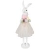 Clayre & Eef Украшение Кролик бело-розовый 20x17x76 см Полирезин Пасхальное украшение