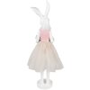 Clayre & Eef Украшение Кролик бело-розовый 20x17x76 см Полирезин Пасхальное украшение