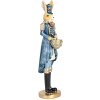 Clayre & Eef Deko-Kaninchen Blau Gold 5x5x18 cm Osterfigur Polyresin