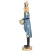 Clayre & Eef Deko-Kaninchen Blau Gold 5x5x18 cm Osterfigur Polyresin