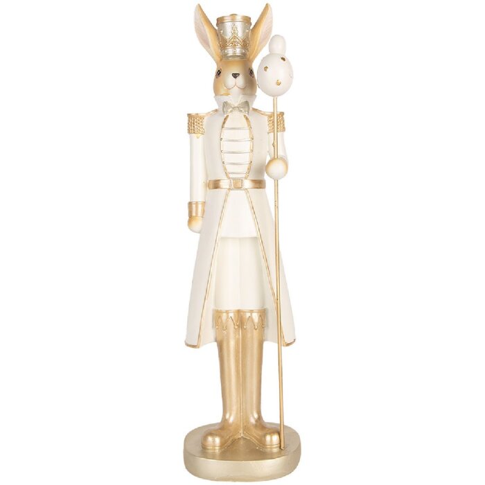 Clayre & Eef Декоративный кролик бежево-золотой 47 см Пасхальное украшение в стиле кантри