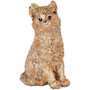 Clayre & Eef Deko-Katze Beige 16x14x25 cm Polyresin...