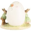 Clayre & Eef Dekofigur Kaninchen mit Osterei 22x17x18 cm Polyresin Landhausstil