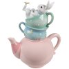 Чайник Clayre & Eef Decoration Rabbit Teapot Pink Blue Country Style 28x19x34 см