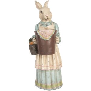 Clayre & Eef Deko-Kaninchen Polyresin Beige Blau...