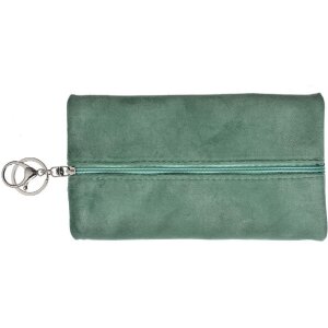 Juleeze JZTB0078 Kulturtasche Grün 19x1x11 cm mit Karabiner und Stickerei