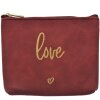 Juleeze JZTB0080BU Kulturbeutel Rot 13x1x10cm Synthetik Gold Love-Aufschrift