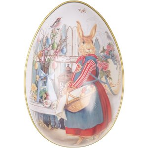 Clayre & Eef Deko-Ei Eisen Weiß Rosa 8x13 cm...