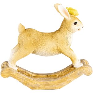 Декоративная фигурка Clayre & Eef Rocking Rabbit коричневая 16x5x14 см Стиль кантри