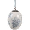 Clayre & Eef 6CE2034 Hänger Ei Dekoration Boho-Stil Weiß-Blau Ø 6x8 cm