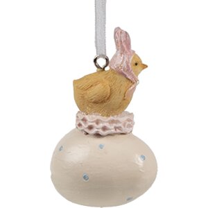 Clayre & Eef Osteranhänger Küken Polyresin 4x3x7 cm Landhausstil