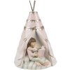 Clayre & Eef 6PR4423 Spardose Landhausstil Mädchen Hase Tipi 13x13x19 cm