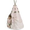 Clayre & Eef 6PR4423 Spardose Landhausstil Mädchen Hase Tipi 13x13x19 cm