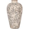 Clayre & Eef 6CE1934S Vase Keramik Beige Grau 17x30 cm Landhausstil