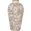 Clayre & Eef 6CE1934S Vase Keramik Beige Grau 17x30 cm Landhausstil