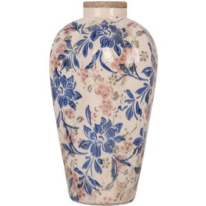 Clayre & Eef 6CE1935S Vase Landhausstil Beige Blau...