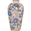 Clayre & Eef 6CE1935S Ваза в стиле кантри бежево-голубая Ø17x30 см керамика