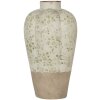 Clayre & Eef Vase Keramik Beige Grün Ø 24x38 cm Landhausstil