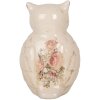 Clayre & Eef Deko-Eule 11x10x17 cm Landhausstil Keramik beige rosa