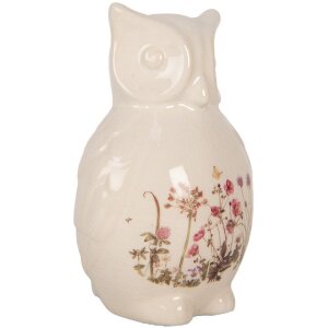 Clayre & Eef Deko-Eule Keramik Beige Rosa 11x10x17 cm...