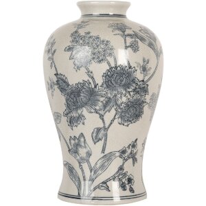 Clayre & Eef 6CE2072 Vase Keramik Weiß-Blau...