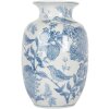 Clayre & Eef 6CE2100 Ваза бело-голубая Ø 14x23 см Керамика с рисунком