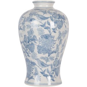 Clayre & Eef 6CE2101 Vase Weiß-Blau Ø...