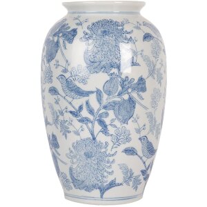 Clayre & Eef 6CE2102 Vase Keramik Weiß-Blau...