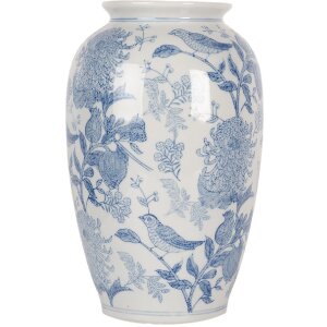 Clayre & Eef 6CE2102 Vase Keramik Weiß-Blau...